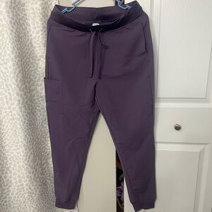 Deep Dewberry Scrub Jogger Pants with Drawstring